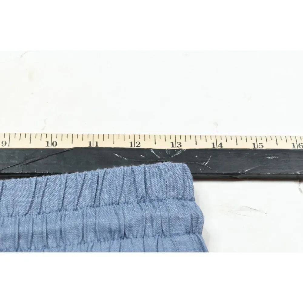 Quince European Linen Pants Womens XS Blue Pull-On Relaxed Fit Drawstring
